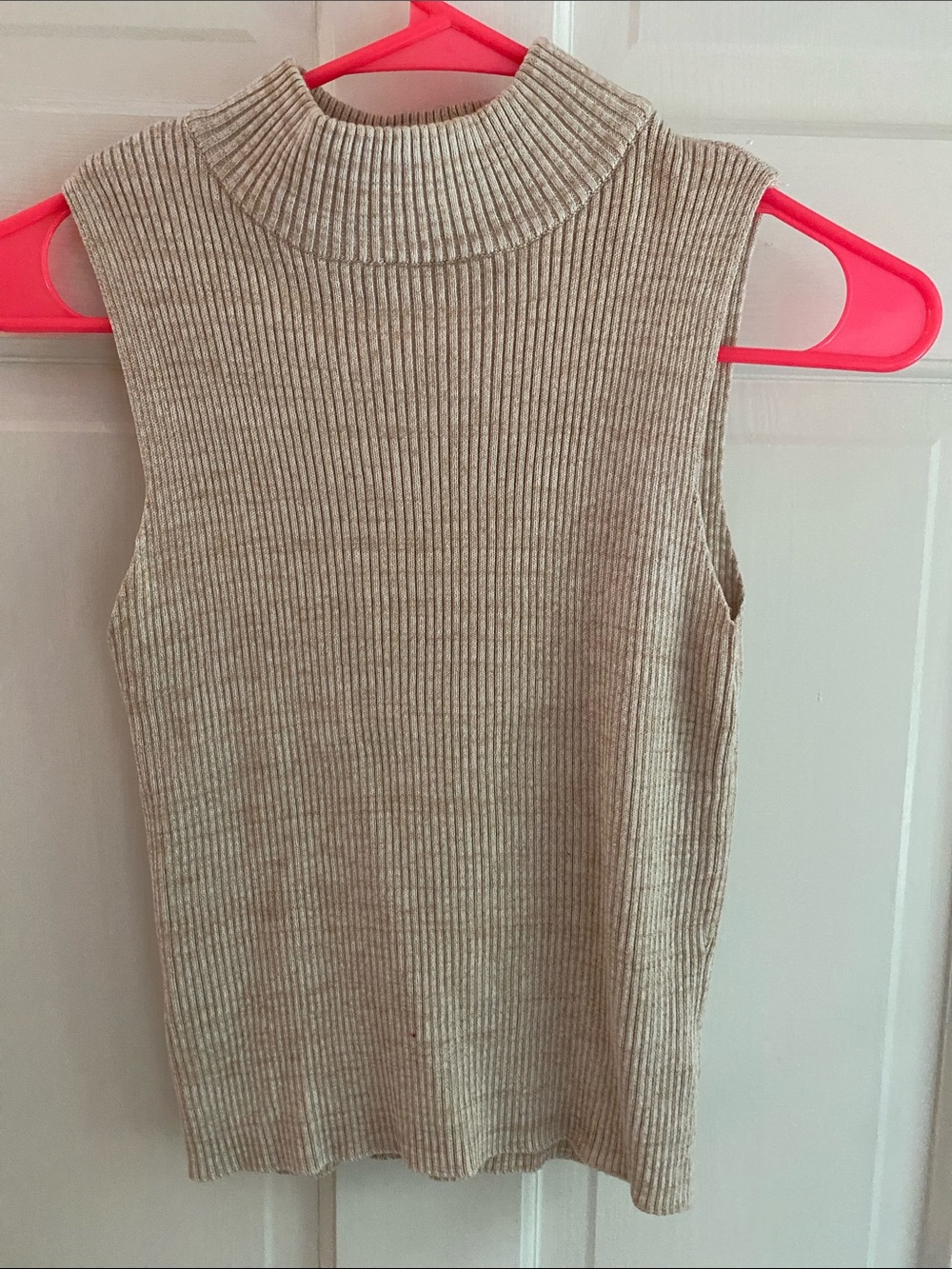ALGA Women's Tan Ribbed Sleeveless Sweater | Size S